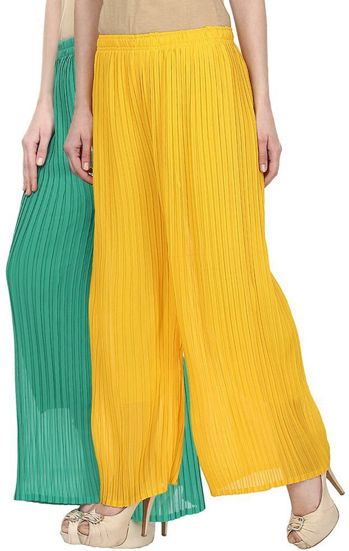 Christy World Regular Fit Women Green, Yellow Trousers