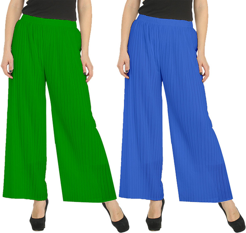 Christy World Regular Fit Women Green, Blue Trousers