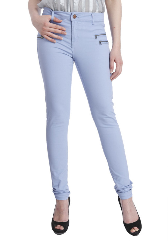 Vero Moda Slim Fit Women Blue Trousers