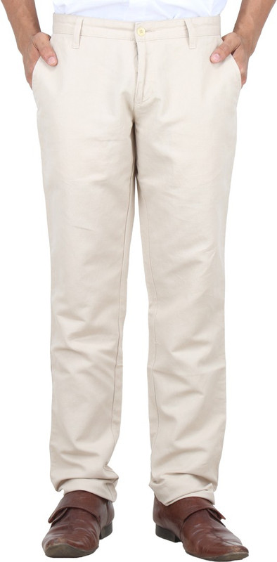DRM Apparels Regular Fit Men Cream Trousers