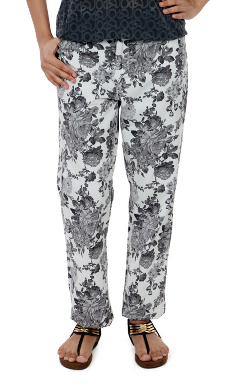 Irene Grey Slim Fit Women Grey Trousers