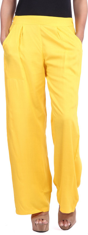 Jaipur Kurti Regular Fit Women Yellow Trousers