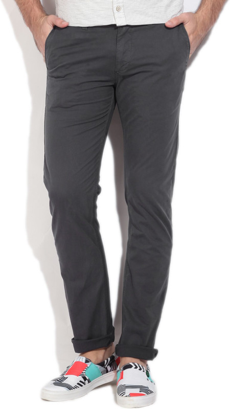 Allen Solly Jordi Slim Fit Men Grey Trousers