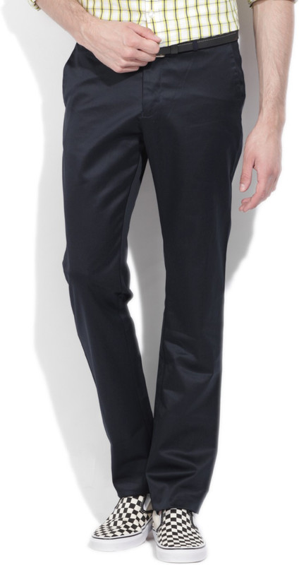 Allen Solly Slim Fit Men Dark Blue Trousers