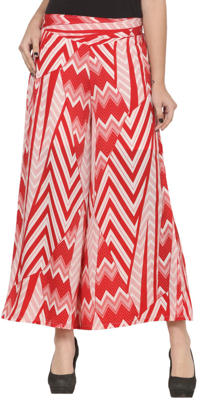 Vogue Nation Regular Fit Women Red, White Trousers Vogue Nation Regular Fit Women Red, White Trousers