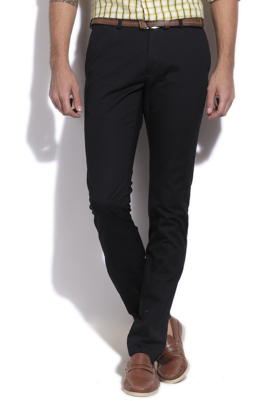 Arrow Sport Slim Fit Men Black Trousers