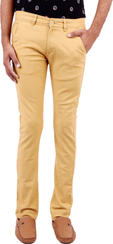 Fever Slim Fit Men Beige Trousers Fever Slim Fit Men Beige Trousers