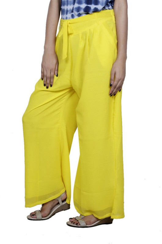 Tullis Regular Fit Women Yellow, Maroon Trousers