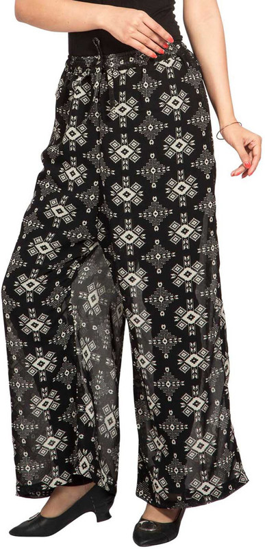 Viro Relaxed Women Black, White Trousers