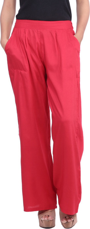 Jaipur Kurti Regular Fit Women Red Trousers