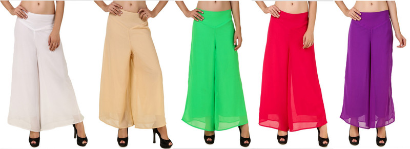 Chik Fab Regular Fit Women White, Beige, Green, Pink, Purple Trousers