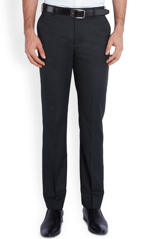 Park Avenue Regular Fit Men Dark Blue Trousers