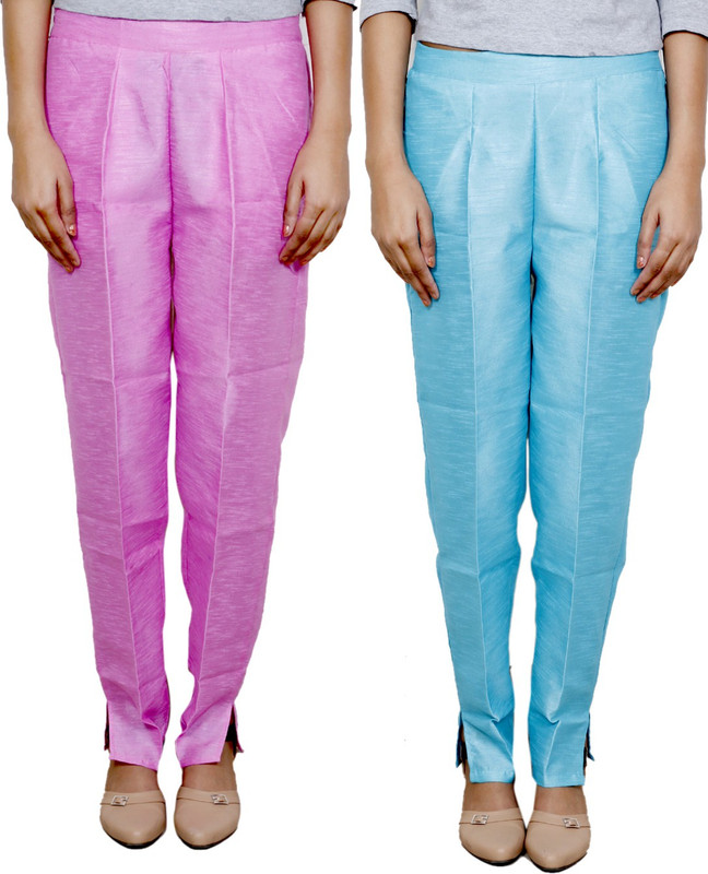 IndiWeaves Regular Fit Women Pink, Blue Trousers