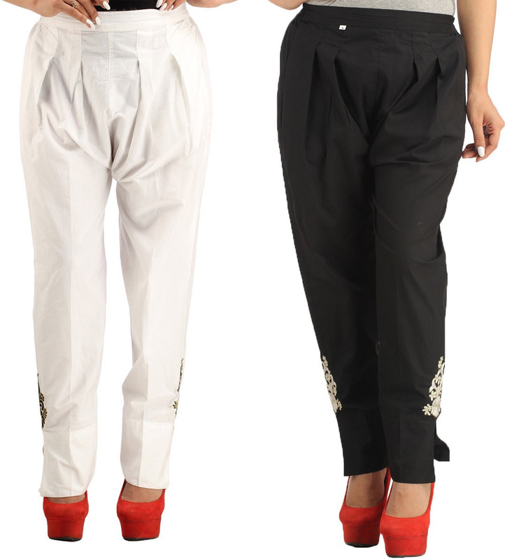 Ali Colours Slim Fit Women White Trousers