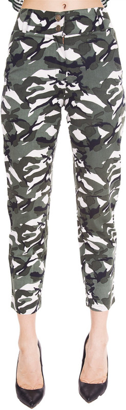 9teen Again Slim Fit Women Green Trousers