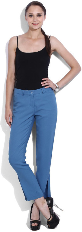 Vanheusen Regular Fit Women Blue Trousers