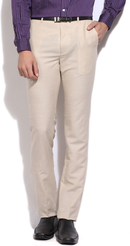 Arrow Slim Fit Men White Trousers