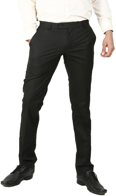 Follow Up Regular Fit Men Black Trousers