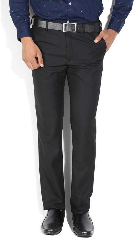 Arrow New York Regular Fit Men Black Trousers