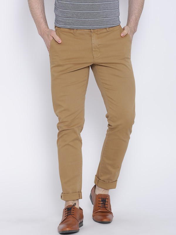 Blackberrys Skinny Fit Men Beige Trousers