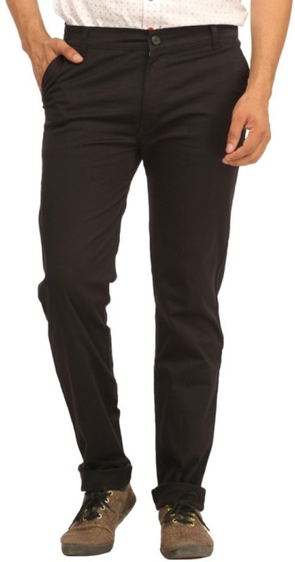 Feels Good Slim Fit Men Black Trousers