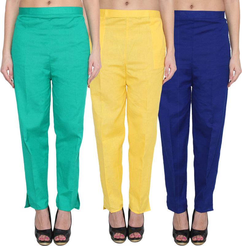 NumBrave Regular Fit Women Green, Yellow, Blue Trousers