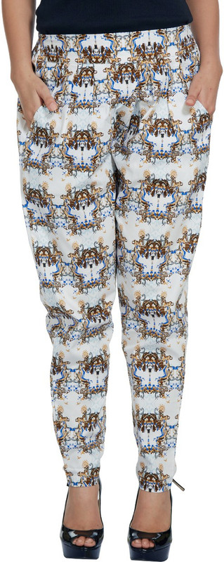 Enah Regular Fit Women White, Blue Trousers