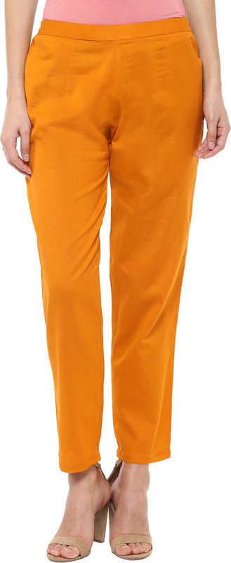 Libas Regular Fit Women Orange Trousers