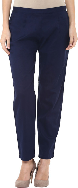Libas Regular Fit Women Dark Blue Trousers
