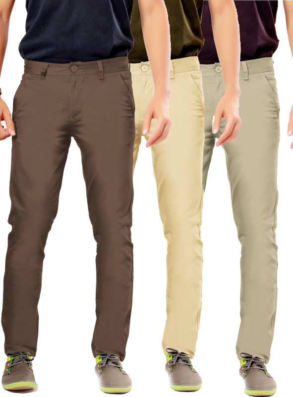 Uber Urban Rocky Slim Fit Men Brown, Beige, Beige Trousers Uber Urban Rocky Slim Fit Men Brown, Beige, Beige Trousers