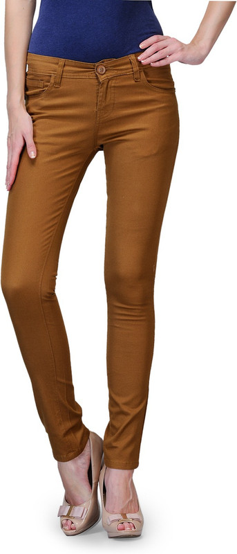Fashion Cult Ankle Fit Slim Fit Women Brown Trousers