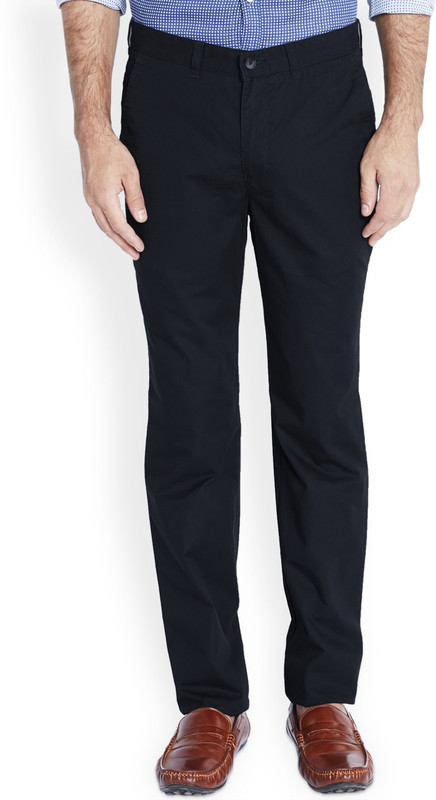 Parx Regular Fit Men Dark Blue Trousers