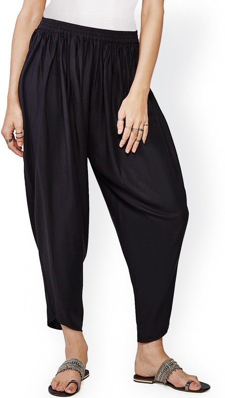 Global Desi Regular Fit Women Black Trousers