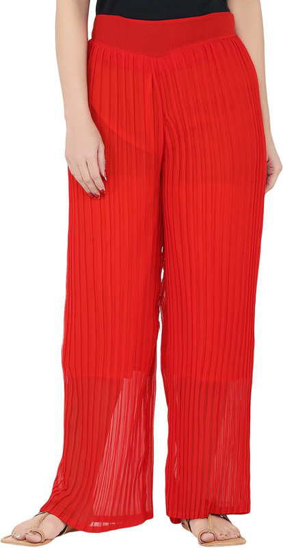 Black Collection Regular Fit Women Red Trousers