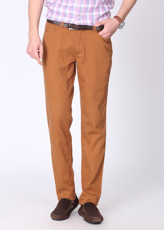 John Players Slim Fit Men Brown Trousers