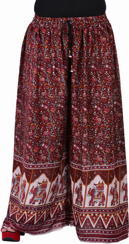 Soundarya Palazzo Flared Women Maroon Trousers