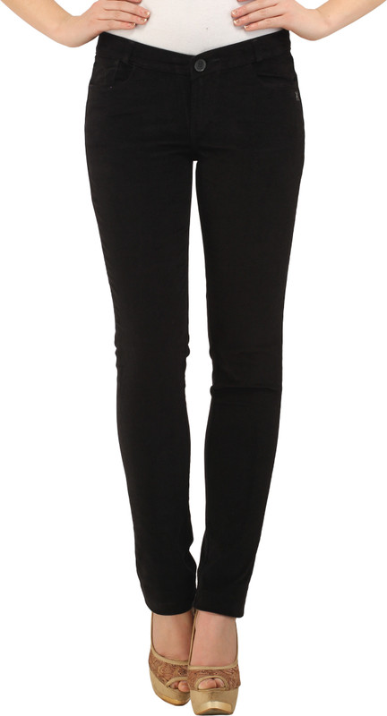 X'Pose 6318 Slim Fit Women Black Trousers