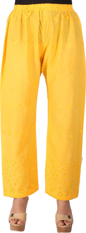 Ayesha Creations Regular Fit Women Yellow Trousers Ayesha Creations Regular Fit Women Yellow Trousers