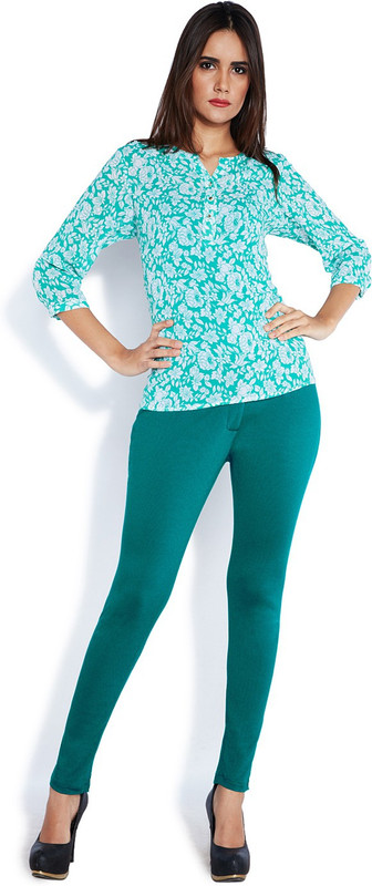 Park Avenue Slim Fit Women Green Trousers