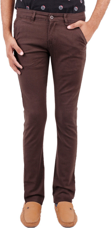 Fever Slim Fit Men Brown Trousers Fever Slim Fit Men Brown Trousers