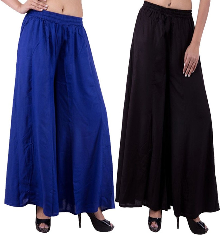 Komal Trading Co Regular Fit Women Blue, Black Trousers