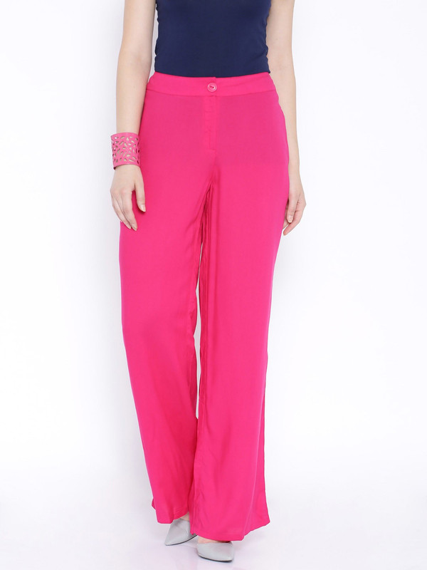Global Desi Regular Fit Women Pink Trousers