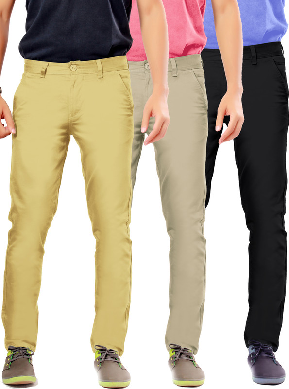 Uber Urban Rocky Slim Fit Men Beige, Silver, Black Trousers