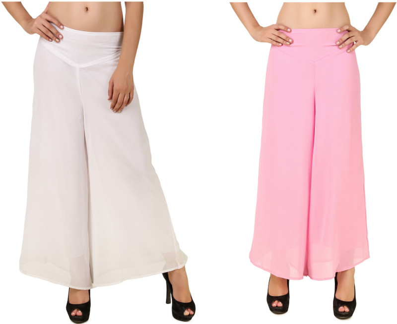 Chik Fab Regular Fit Women White, Pink Trousers