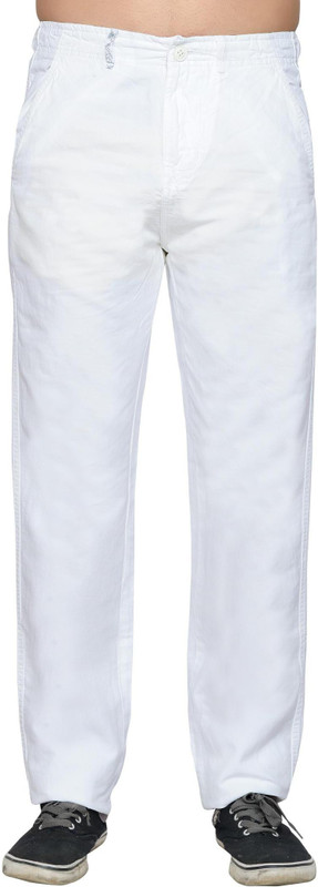Thinc Linen pants Regular Fit Men White Trousers