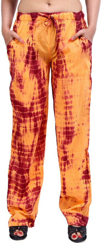 Rajrang Slim Fit Women Orange Trousers