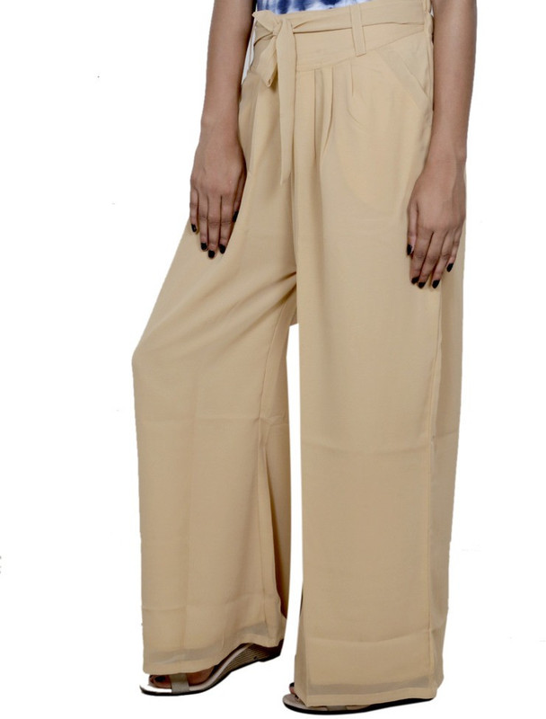 Tullis Regular Fit Women Beige, Maroon Trousers