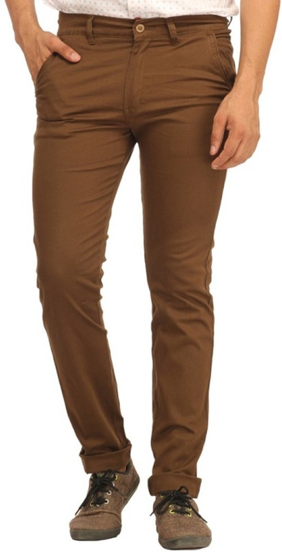 Feels Good Slim Fit Men Beige Trousers