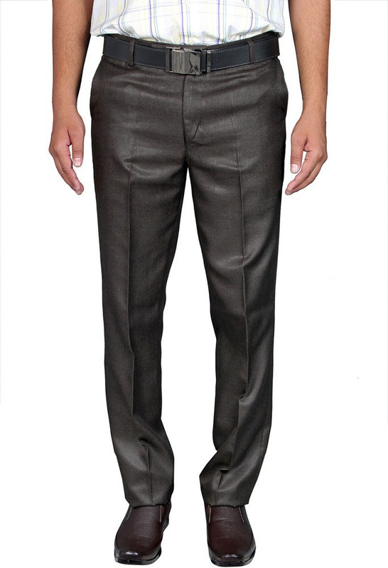 Routeen Slim Fit Men Brown Trousers