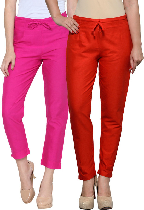 Tulsattva Regular Fit Women Pink, Red Trousers